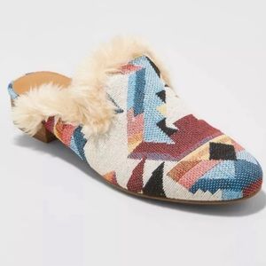 Target fur mules, lightly worn sz 11